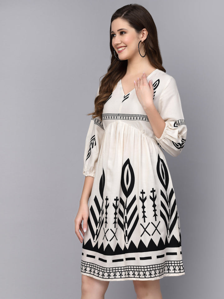 Off-White-Rayon-Flared-Midi-dress