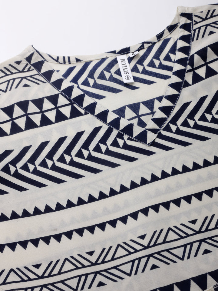 Blue-&-White-Rayon-Tiered-Midi-dress