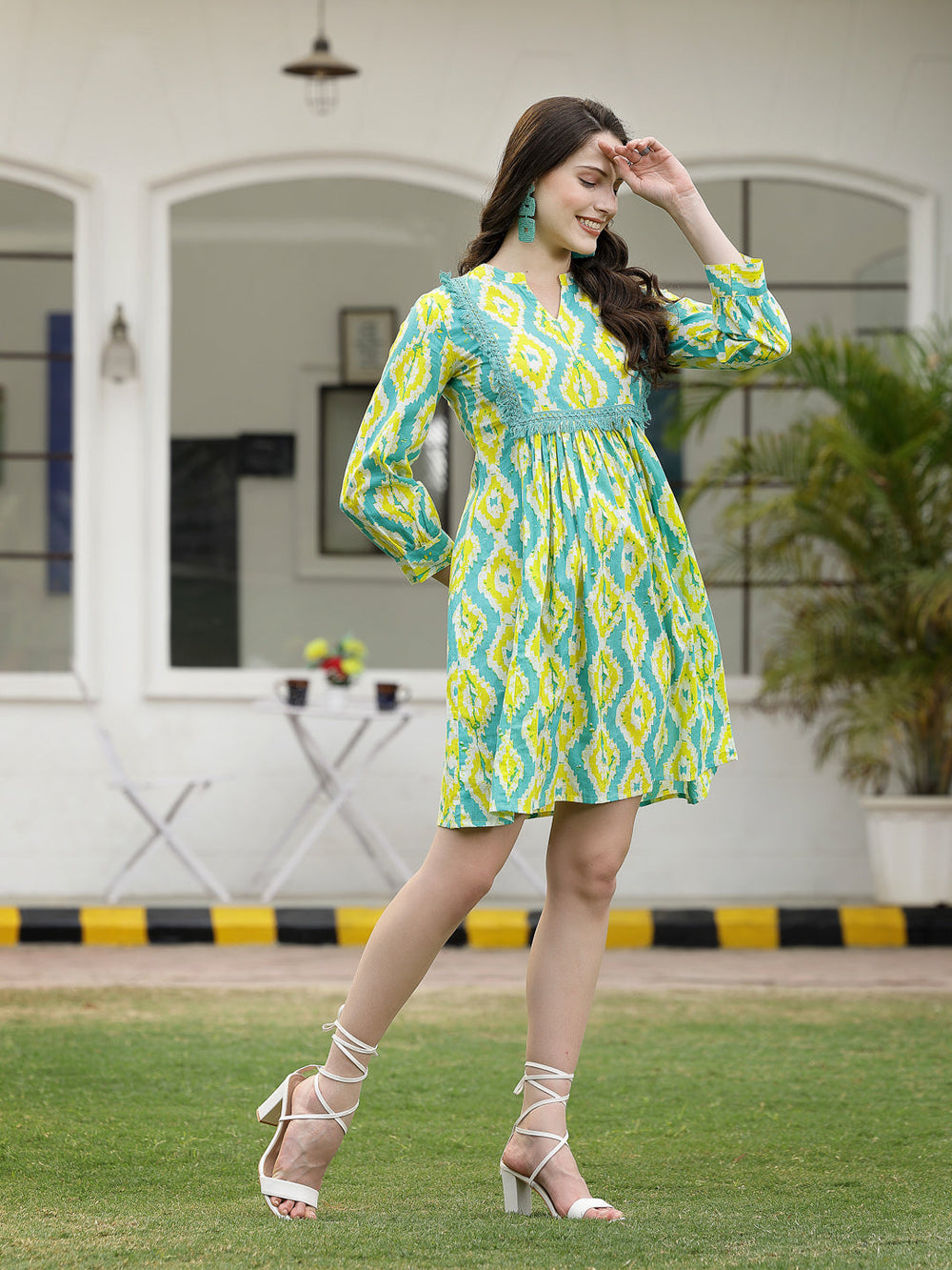 GreenTropical-Cotton-Printed-A-Line-Midi-Dress