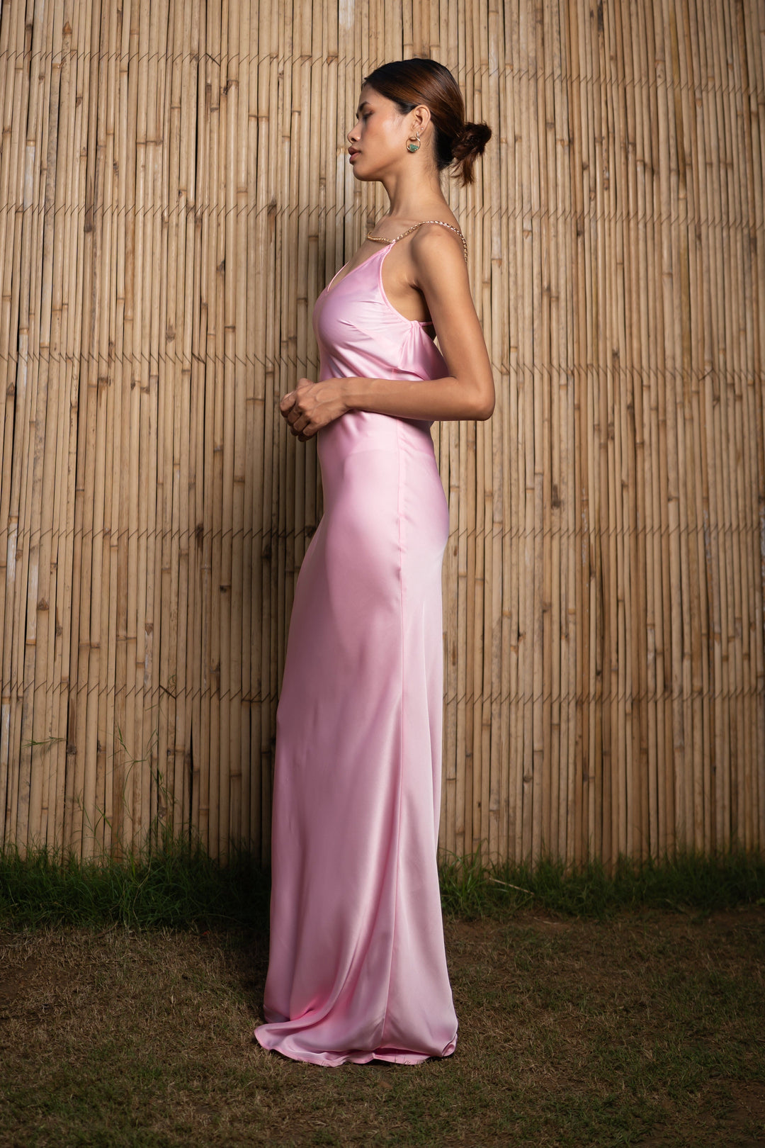 Baby-Pink-Polyester-Luxe-Elegance-Dress