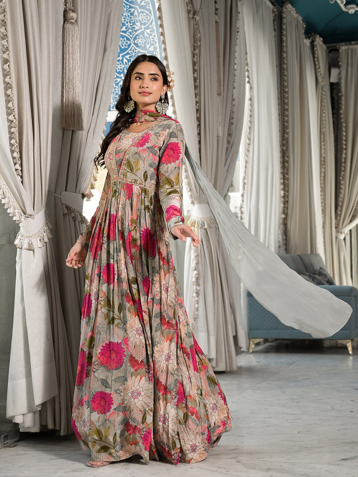 Pink-Crepe-Digital-Print-Long-Party-Dress-With-Dupatta