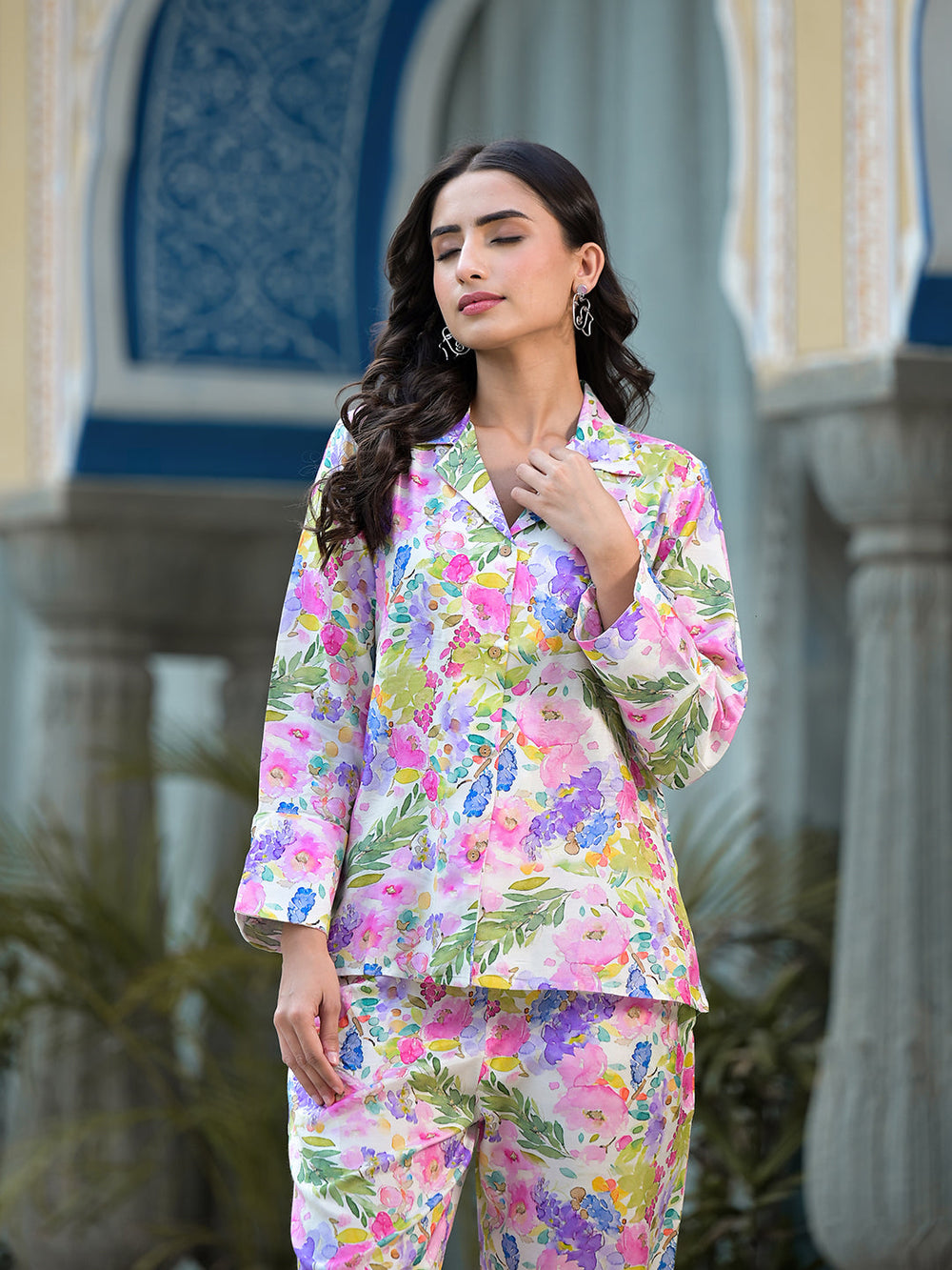 Multicolor-Muslin-Floral-Printed-Co-Ord-Set