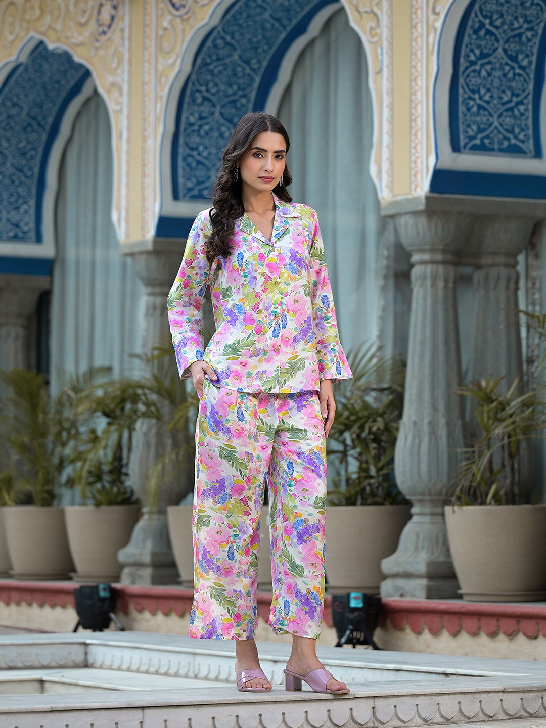 Multicolor-Muslin-Floral-Printed-Co-Ord-Set