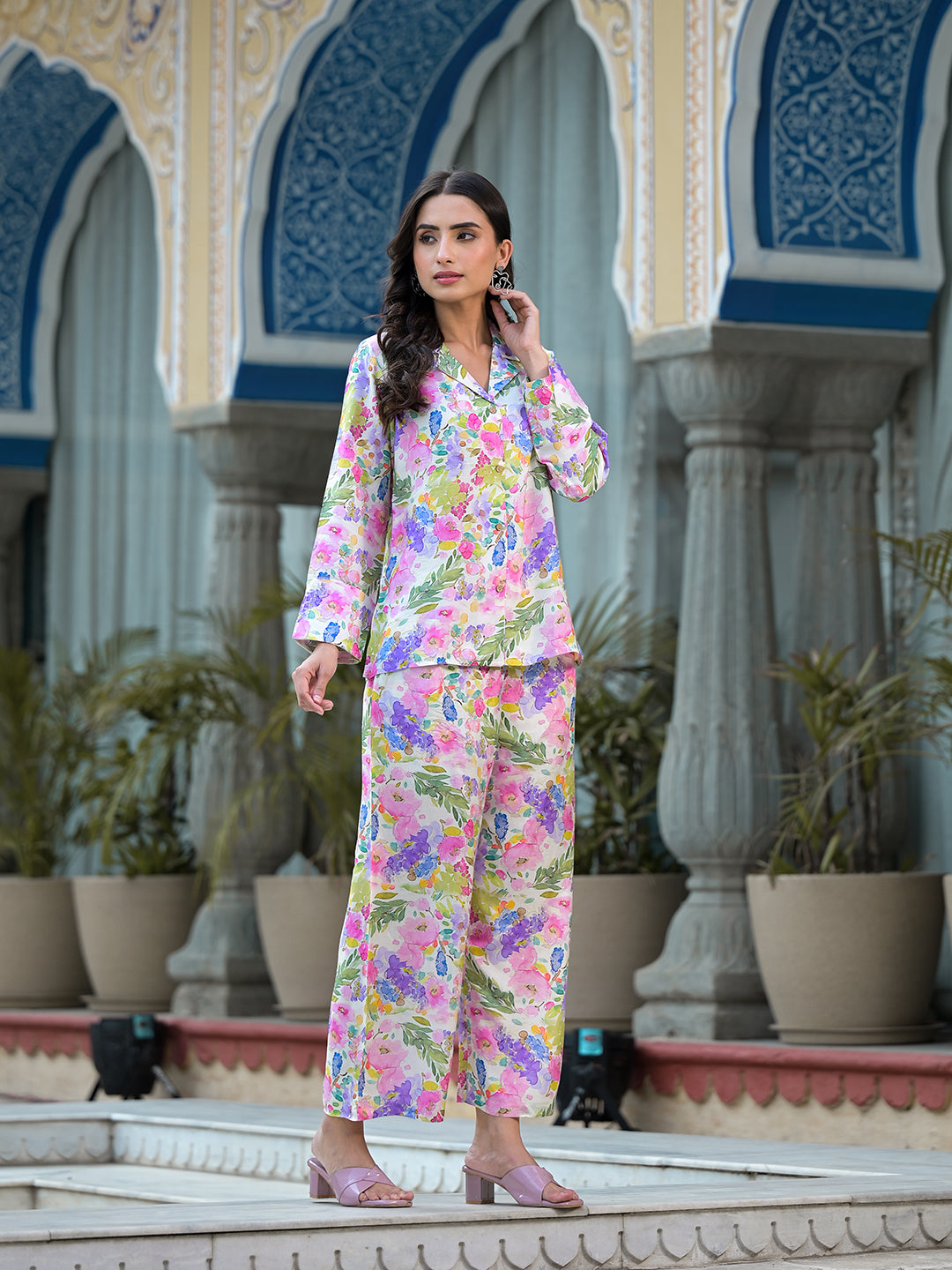 Multicolor-Muslin-Floral-Printed-Co-Ord-Set