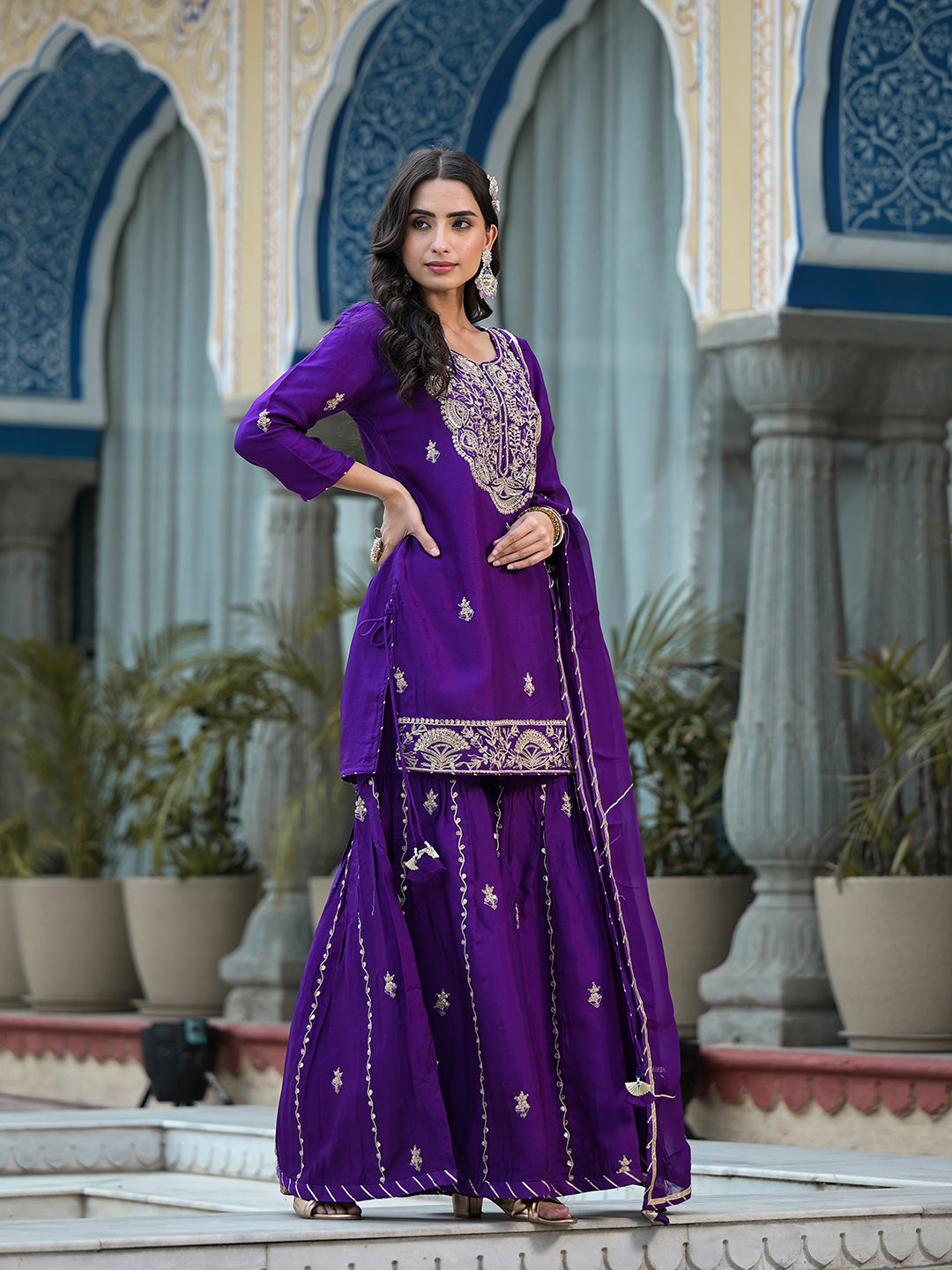 Purple-Russian-Silk-Marodi-Hand-Work-3-Piece-Sharara-Set