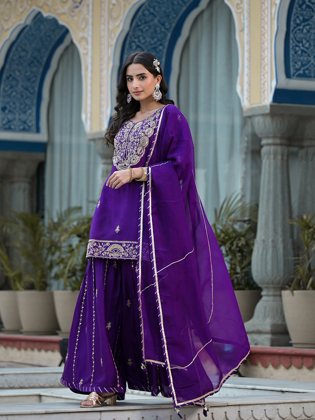 Purple-Russian-Silk-Marodi-Hand-Work-3-Piece-Sharara-Set