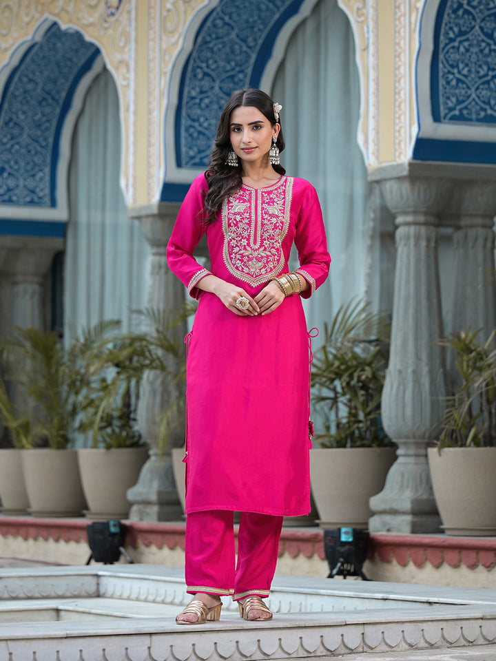 Rani-Pink-Russian-Silk-Hand-Work-3-Piece-Kurta-Set