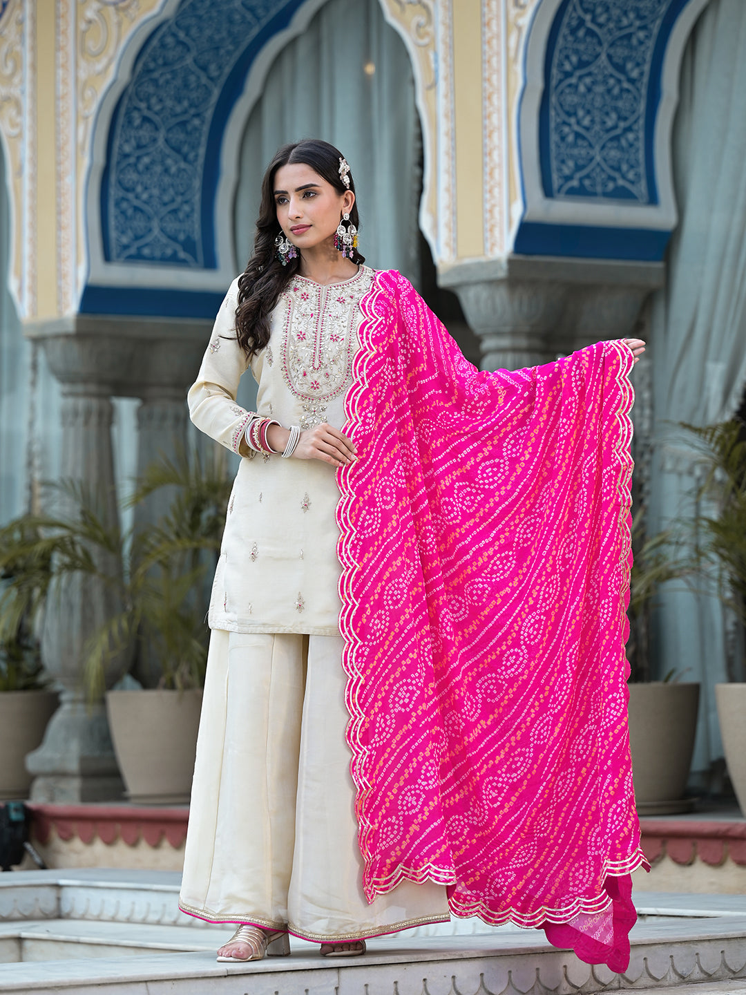 Cream-&-Pink-Tissue-Zardozi-Work-3-Piece-Sharara-Set