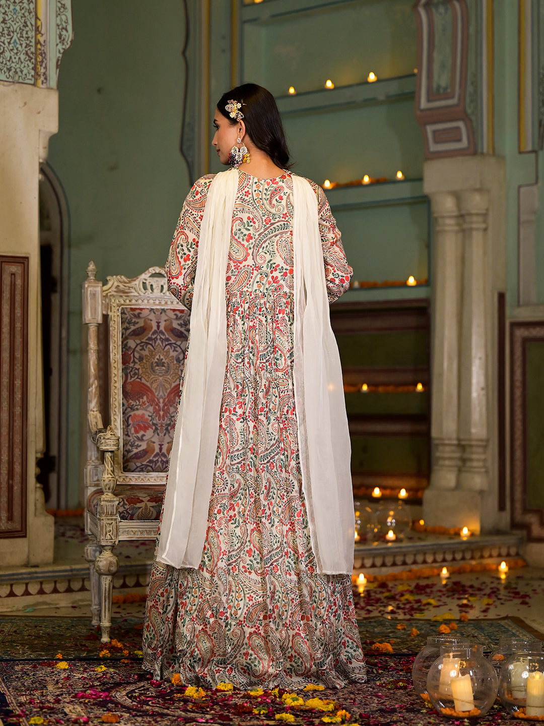 Beige-Chinon-Digital-Print-Party-Dress-With-Organza-Dupatta