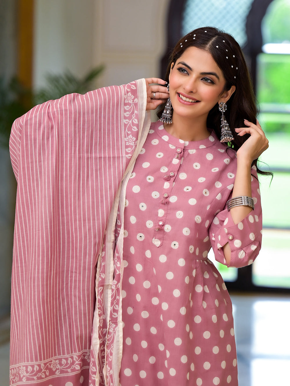 Light-Pink-Cotton-Straight-3-Piece-Kurta-Set