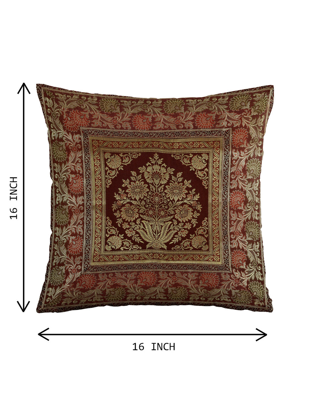 Maroon-Banarasi-Zari-Banarasi-Cushion-Cover