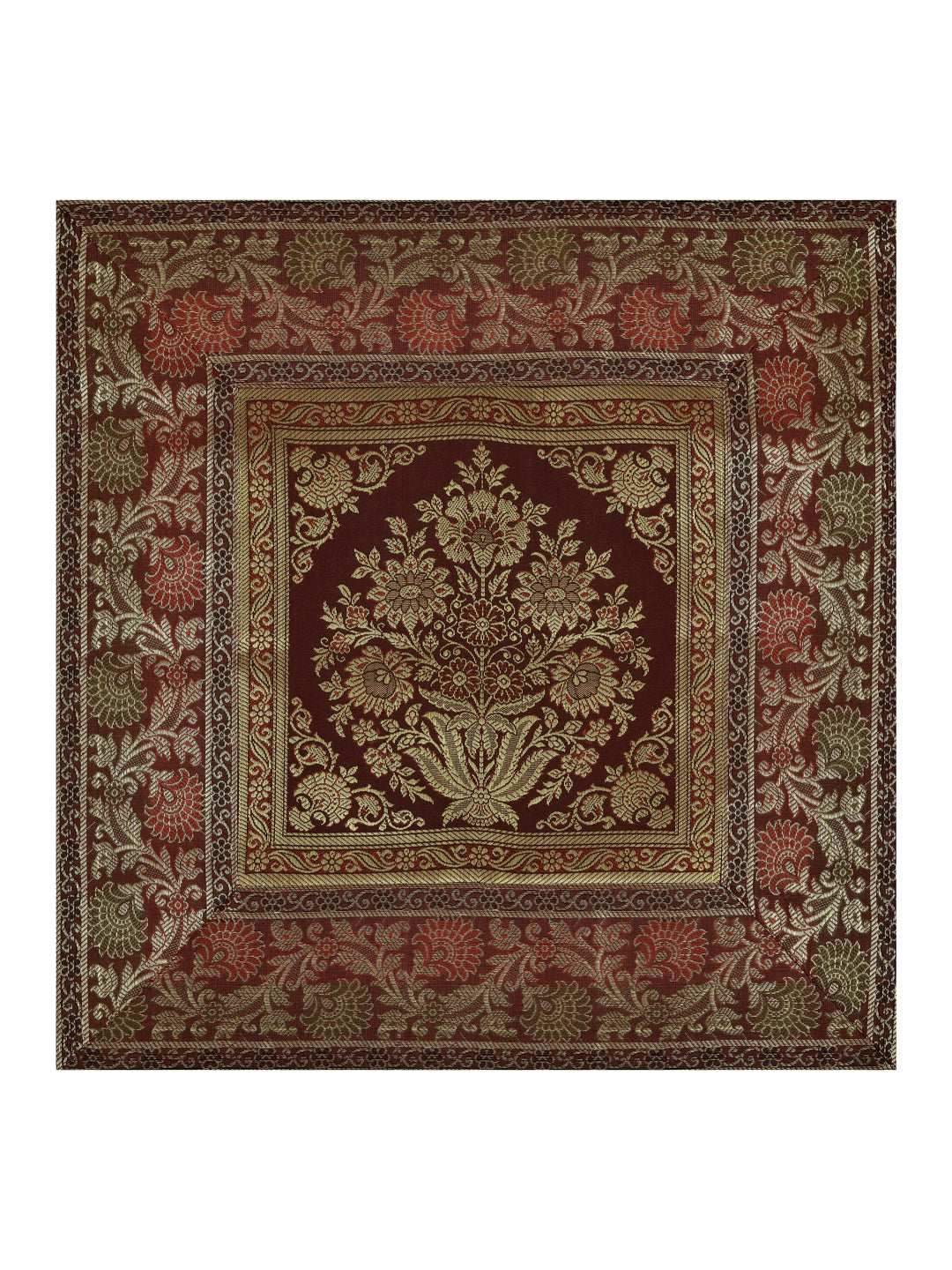 Maroon-Banarasi-Zari-Banarasi-Cushion-Cover