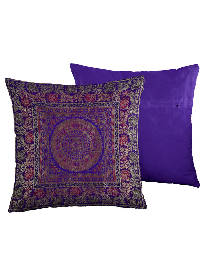 Royal-Blue-Banarasi-Zari-Banarasi-Cushion-Cover