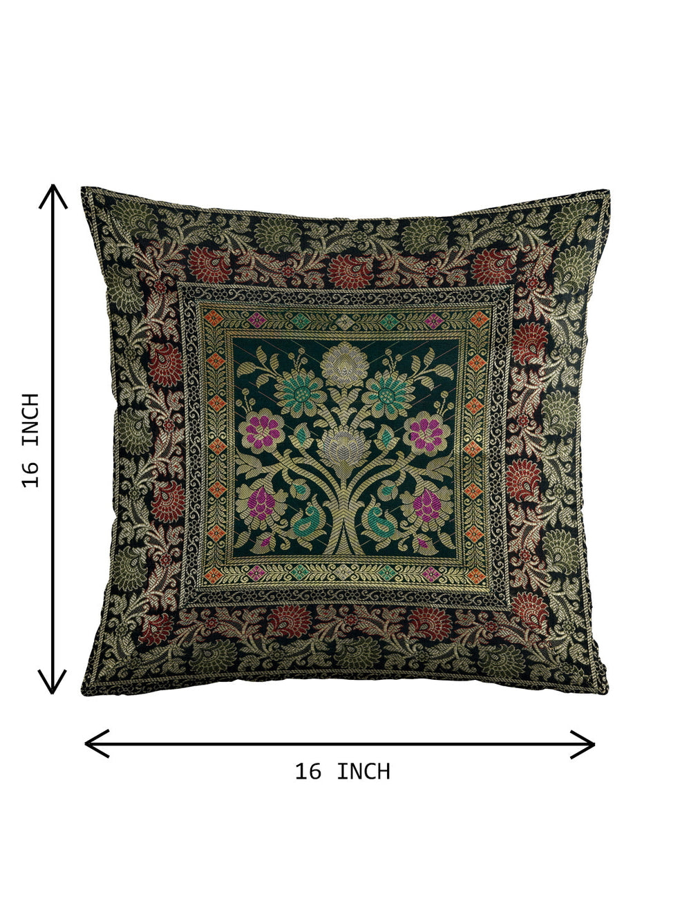 Black-Banarasi-Zari-Banarasi-Cushion-Cover