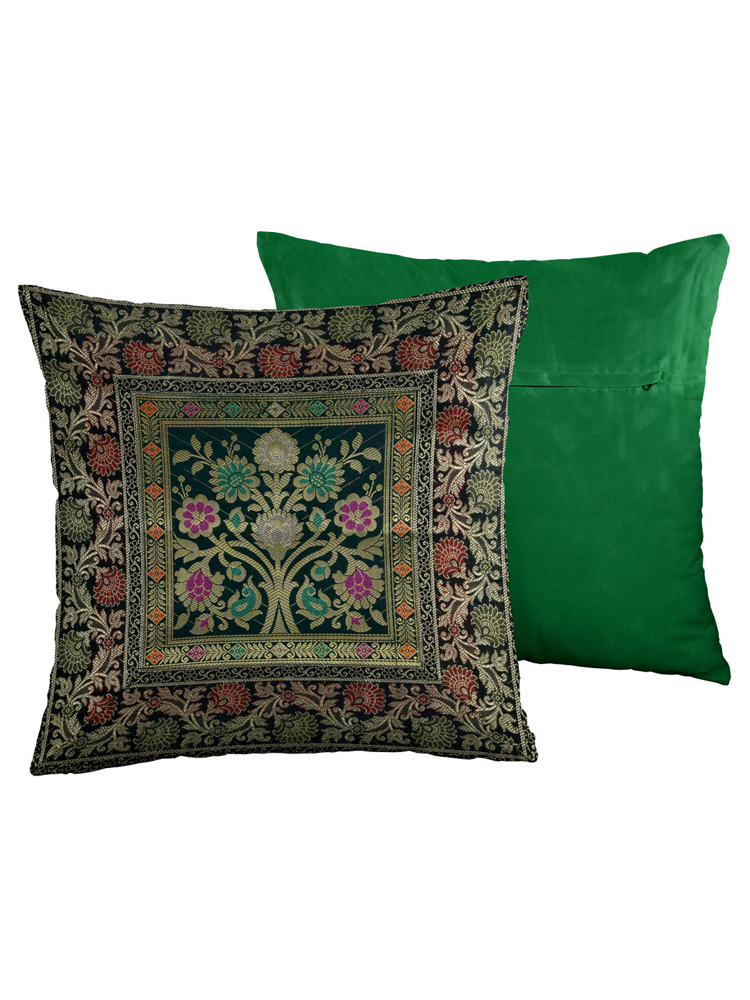 Black-Banarasi-Zari-Banarasi-Cushion-Cover