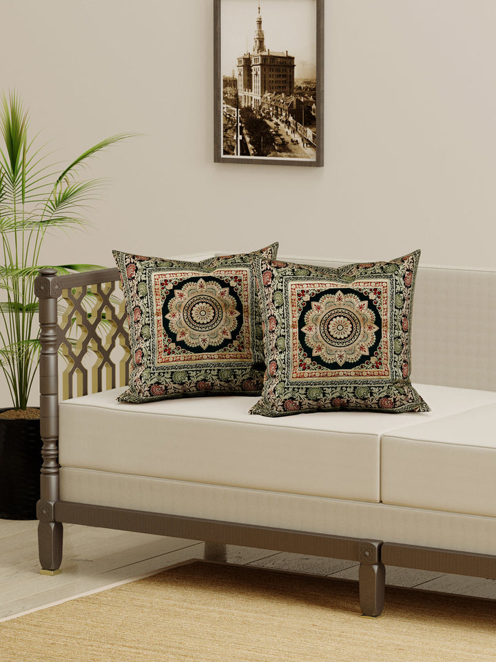 Black-Banarasi-Zari-Banarasi-Cushion-Cover