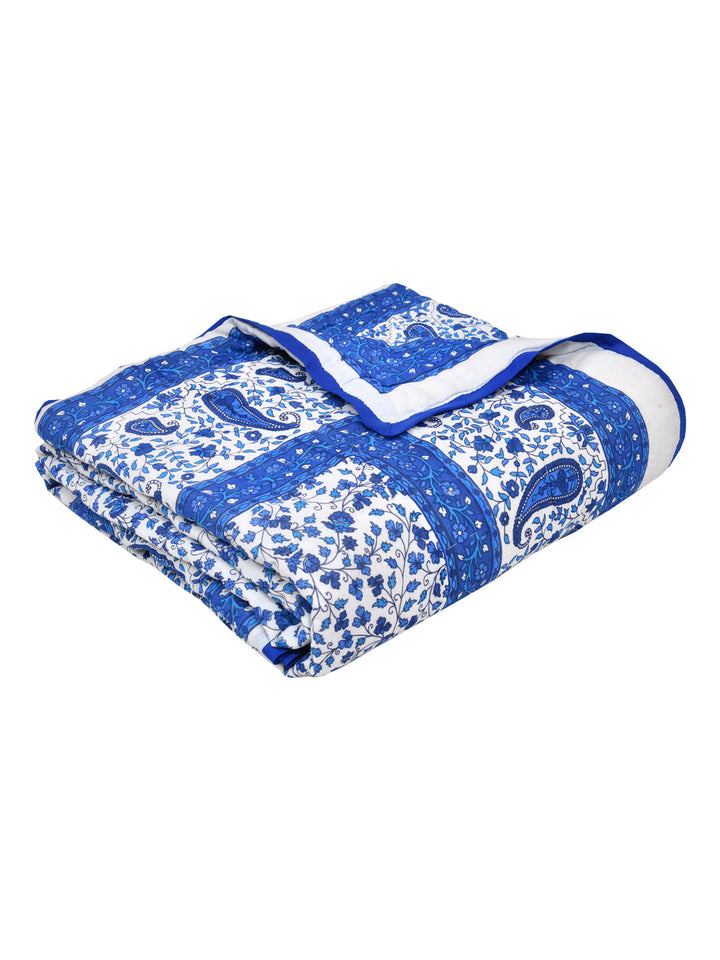 Blue-&-White-Cotton-Floral-Printed-Single-Bed-Quilt