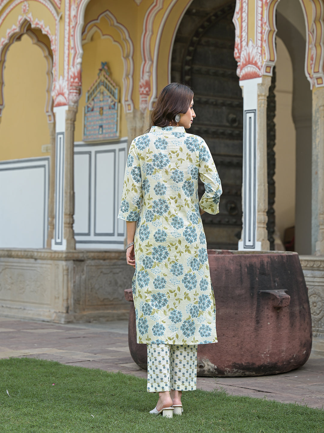 Green-Cotton-Straight-2-Piece-Kurta-Set