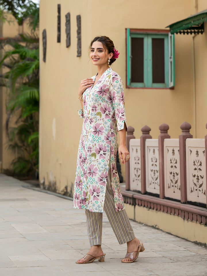 Lavender-Cotton-Print-Straight-2-Piece-Kurta-Set