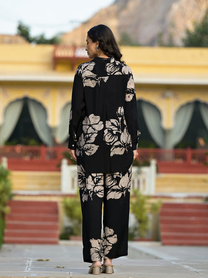 Black-Muslin-Hand-Painted-2-Piece-Kurta-Set