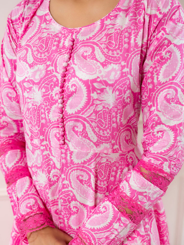 Pink-Cotton-Floral-Print-3-Piece-Anarkali-Set