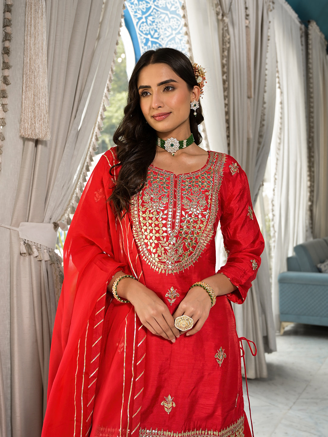 Red-Russian-Silk-Kachhi-Patti-3-Piece-Sharara-Set