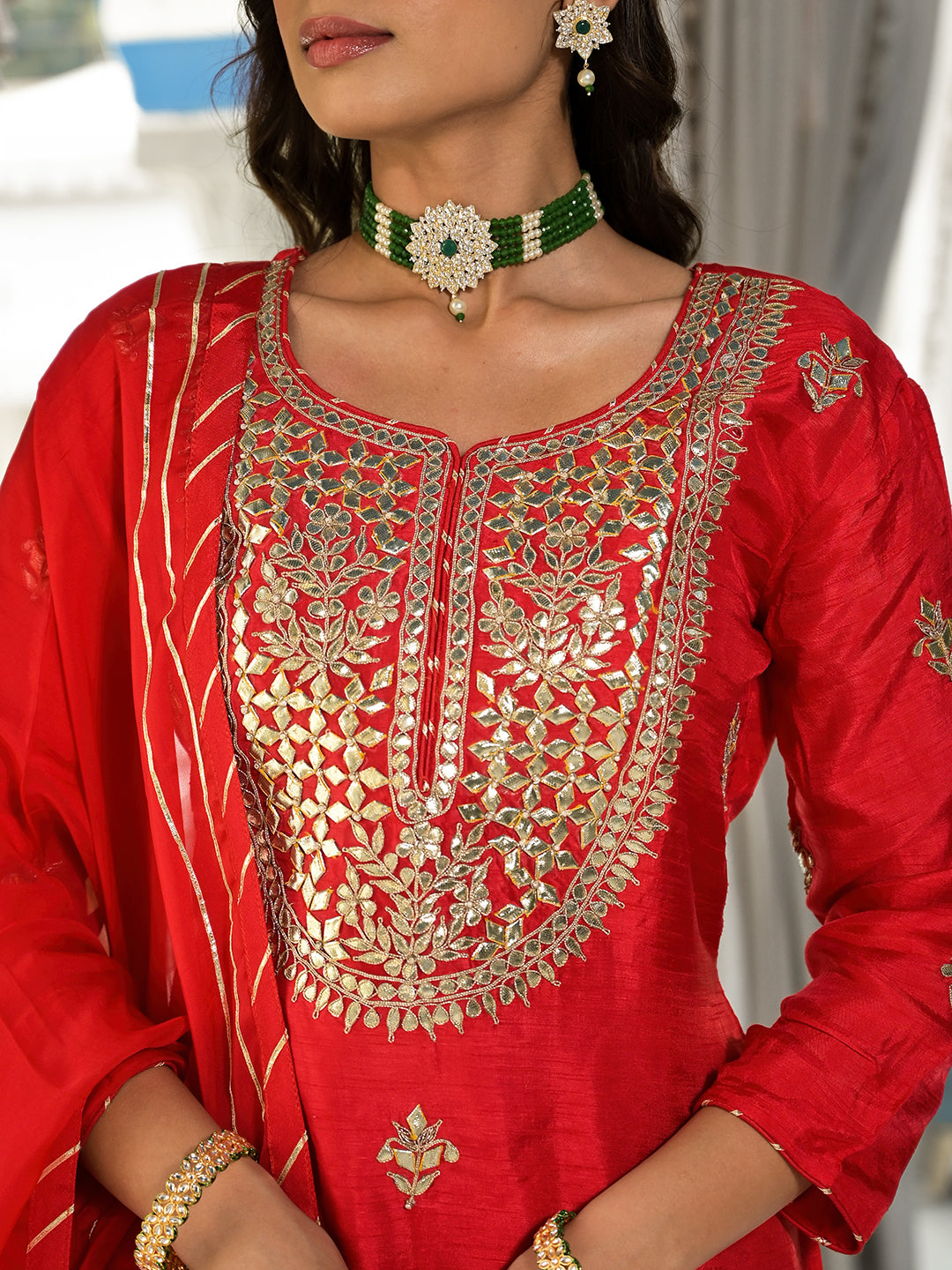 Red-Russian-Silk-Kachhi-Patti-3-Piece-Sharara-Set