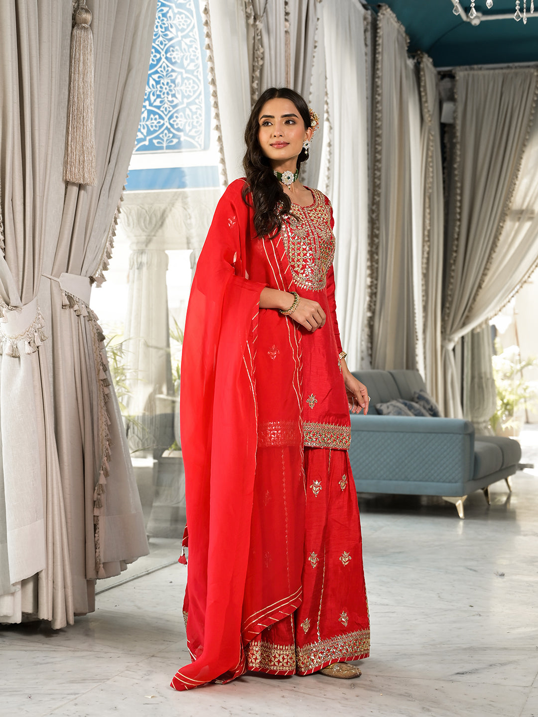 Red-Russian-Silk-Kachhi-Patti-3-Piece-Sharara-Set