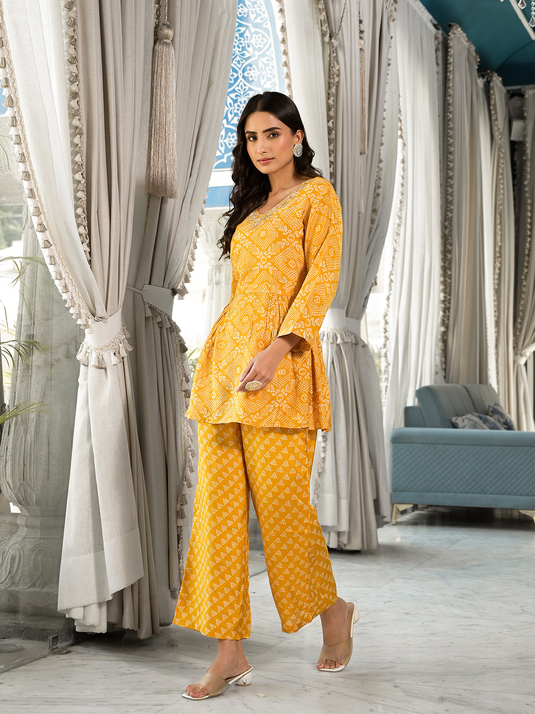 Mustard-Yellow-Pure-Muslin-Digital-Print-Co-Ord-Set