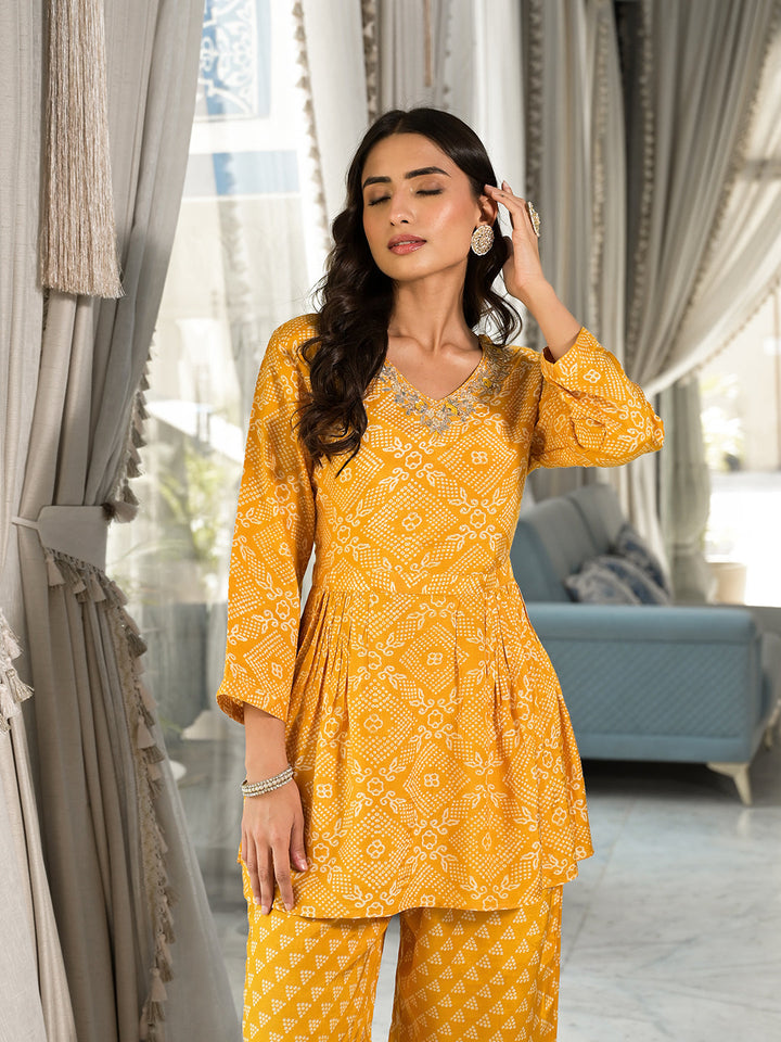 Mustard-Yellow-Pure-Muslin-Digital-Print-Co-Ord-Set
