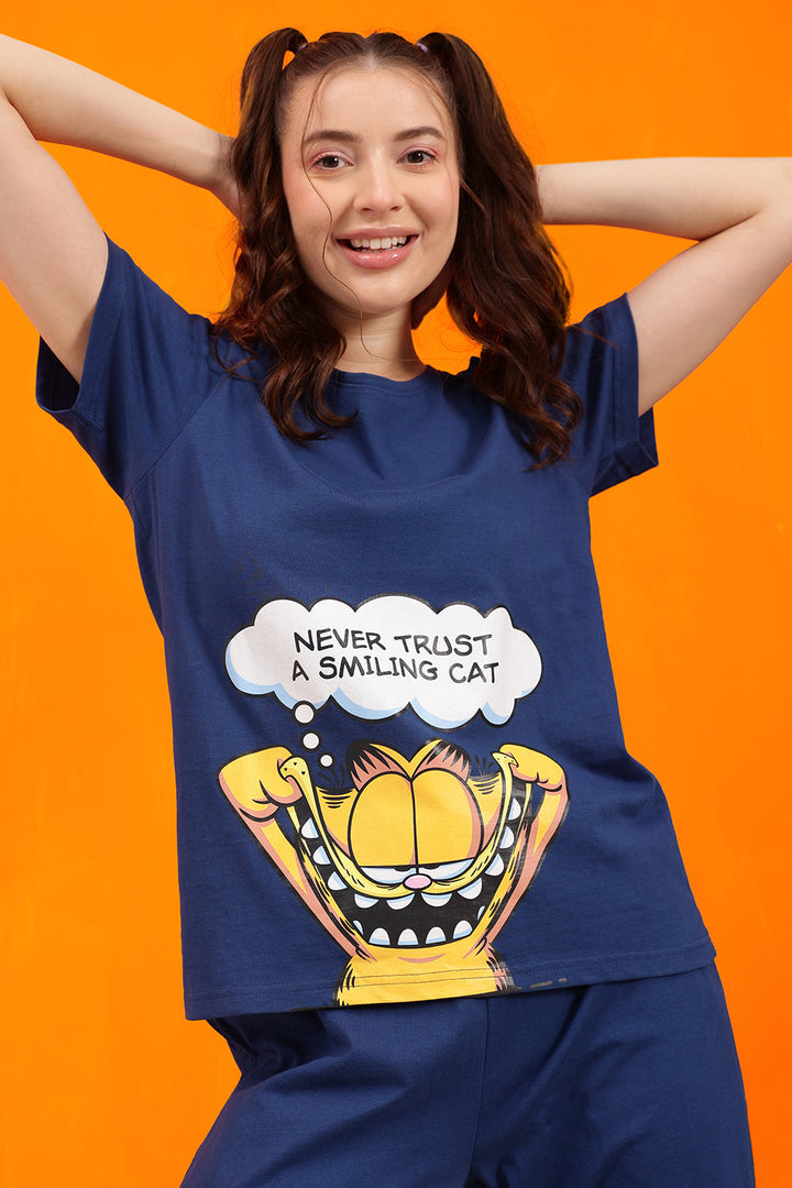 Dark-Blue-Cotton-Garfield-Print-T-Shirt-&-Pyjama-Set