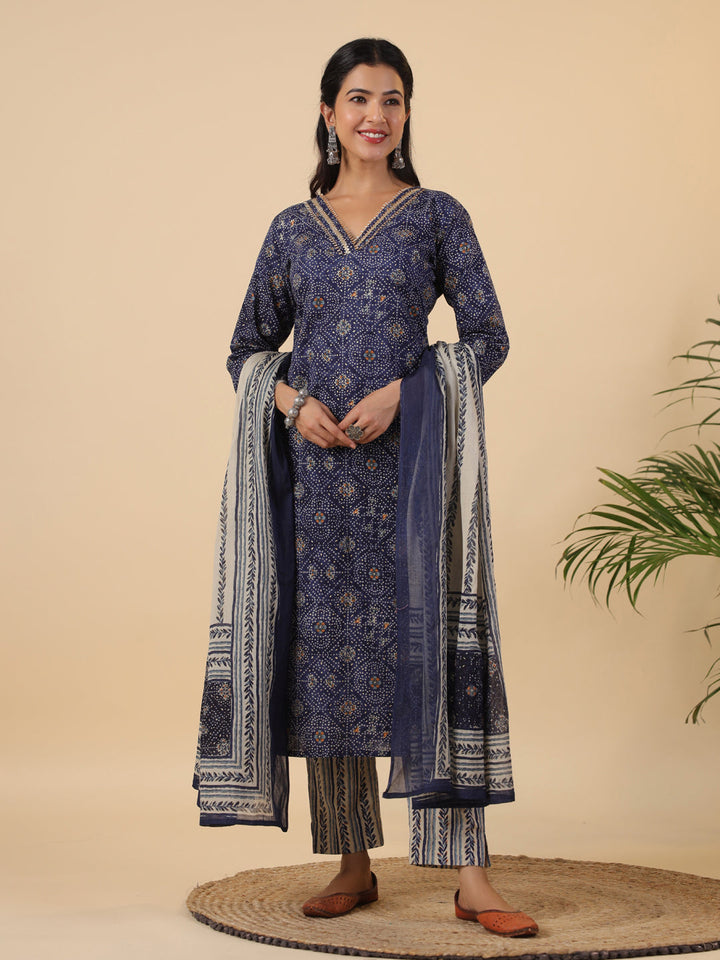 Dark-Blue-&-Beige-Cambric-Straight-3-Piece-Kurta-Set