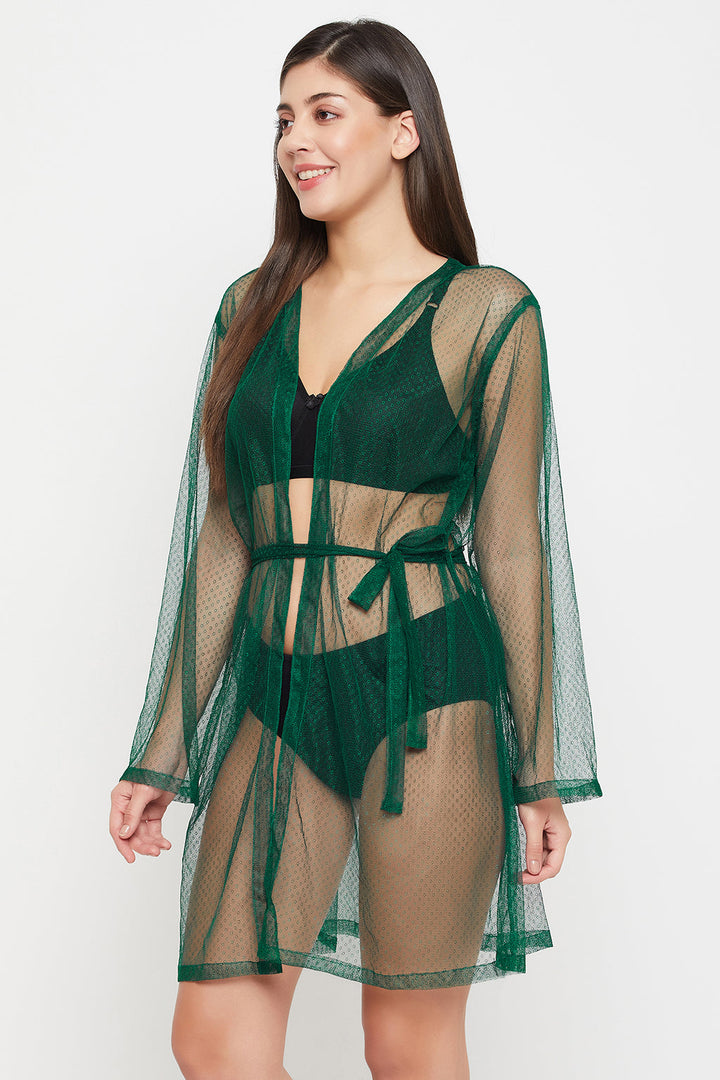 Dark-Green-Lace-Chic-Basic-Sheer-Robe