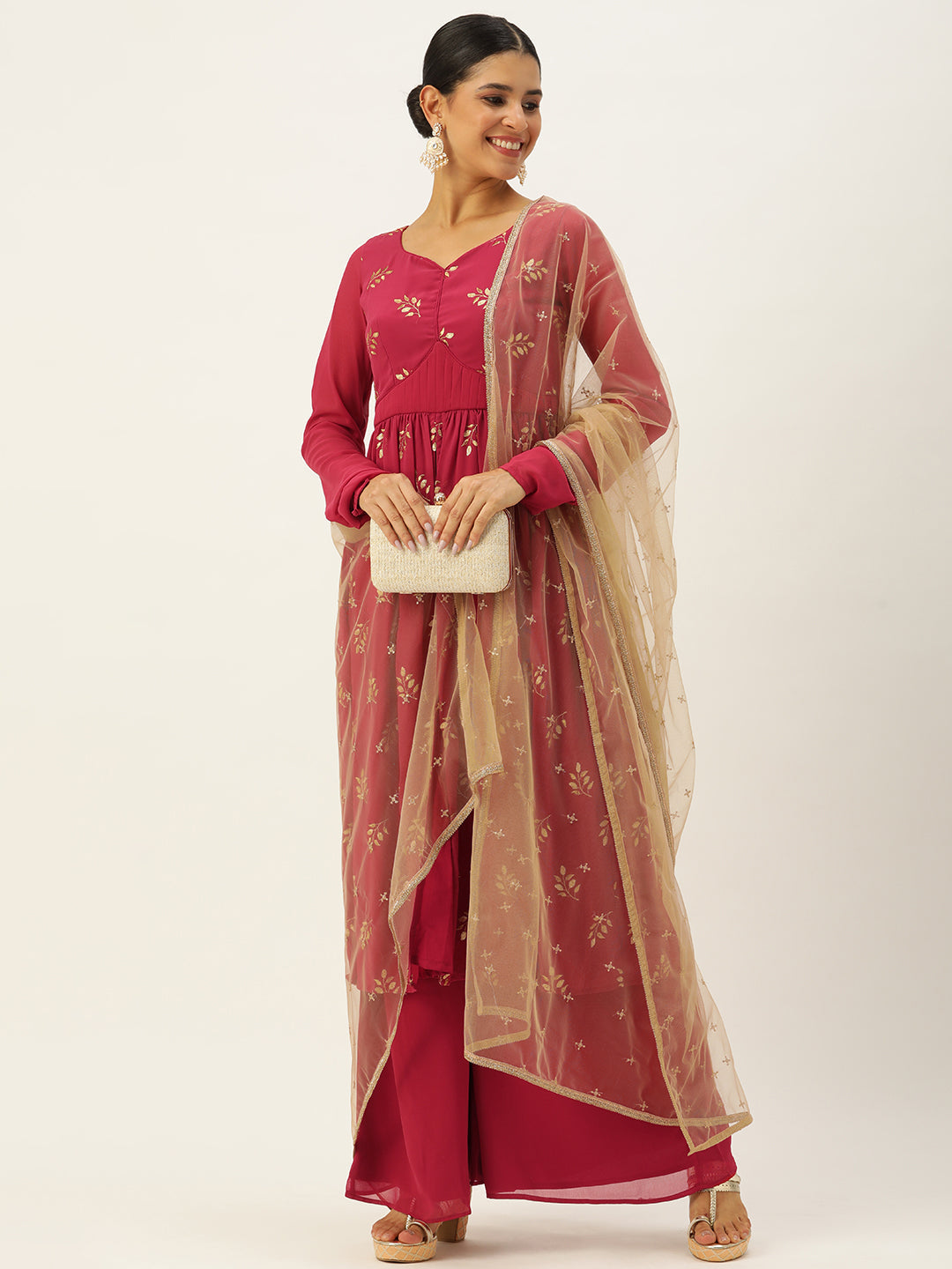 Dark-Red-Georgette-Embroidered-Palazzo-Suit