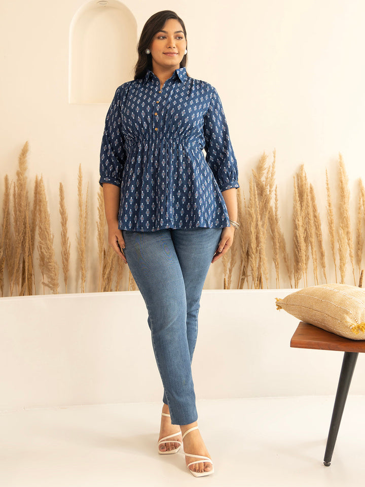 Dark-Blue-Cotton-Ethnic-Motifs-Tunic-Only