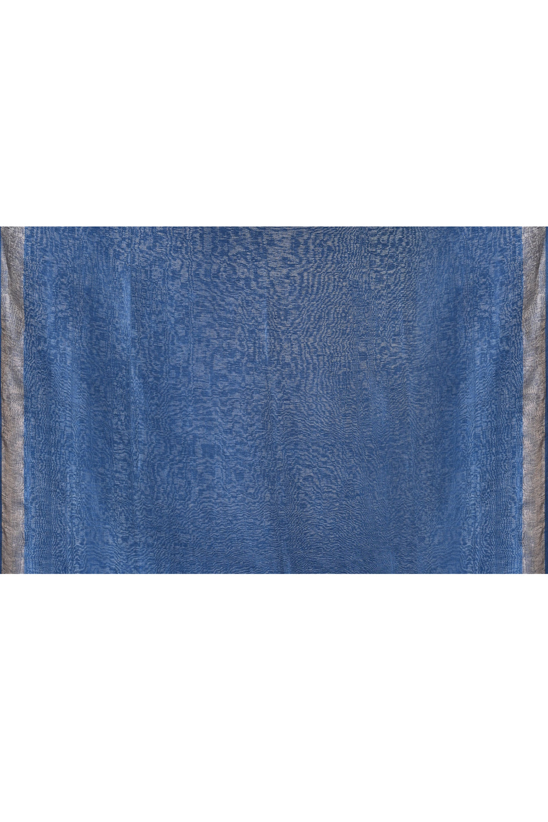 Dark-Blue-Tussar-Linen-Handloom-Saree-With-Woven-Zari-Pallu