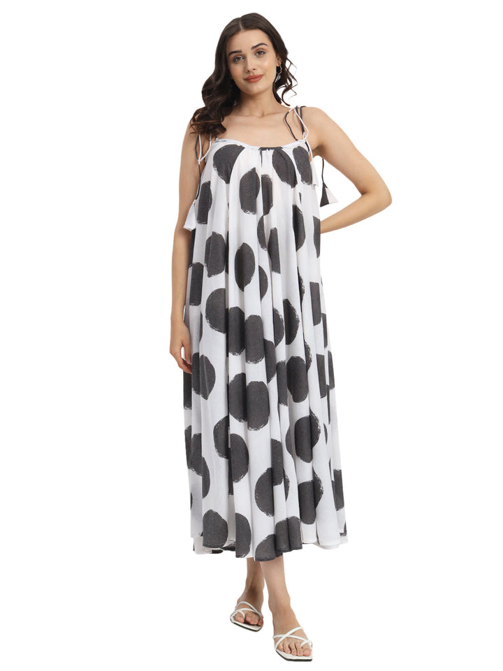 Dots-&-Dashes-Black-&-White-Cotton-Blend-Tent-Dress