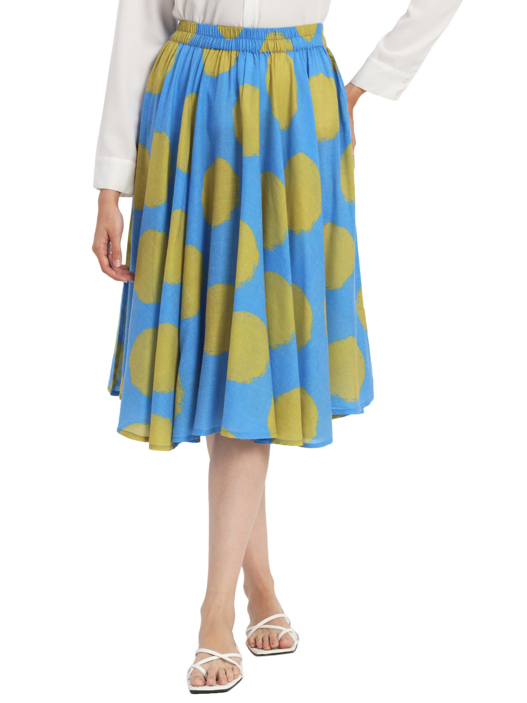 Dots-&-Dashes-Green-&-Blue-Cotton-Blend-Circle-Skirt