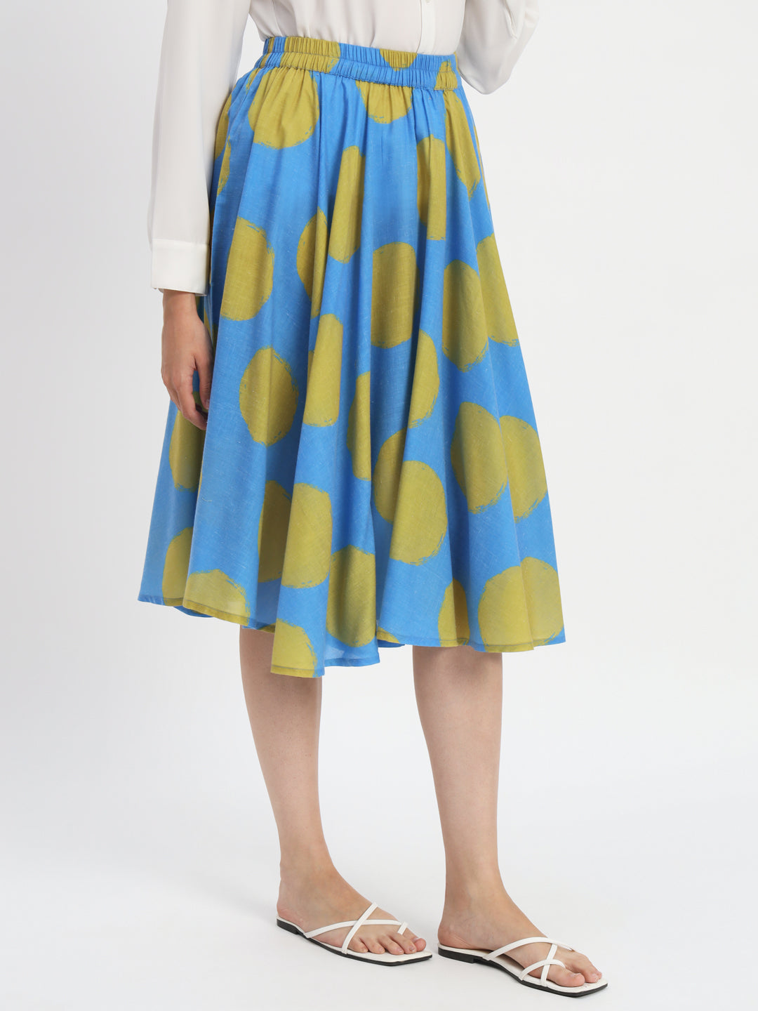 Dots-&-Dashes-Green-&-Blue-Cotton-Blend-Circle-Skirt