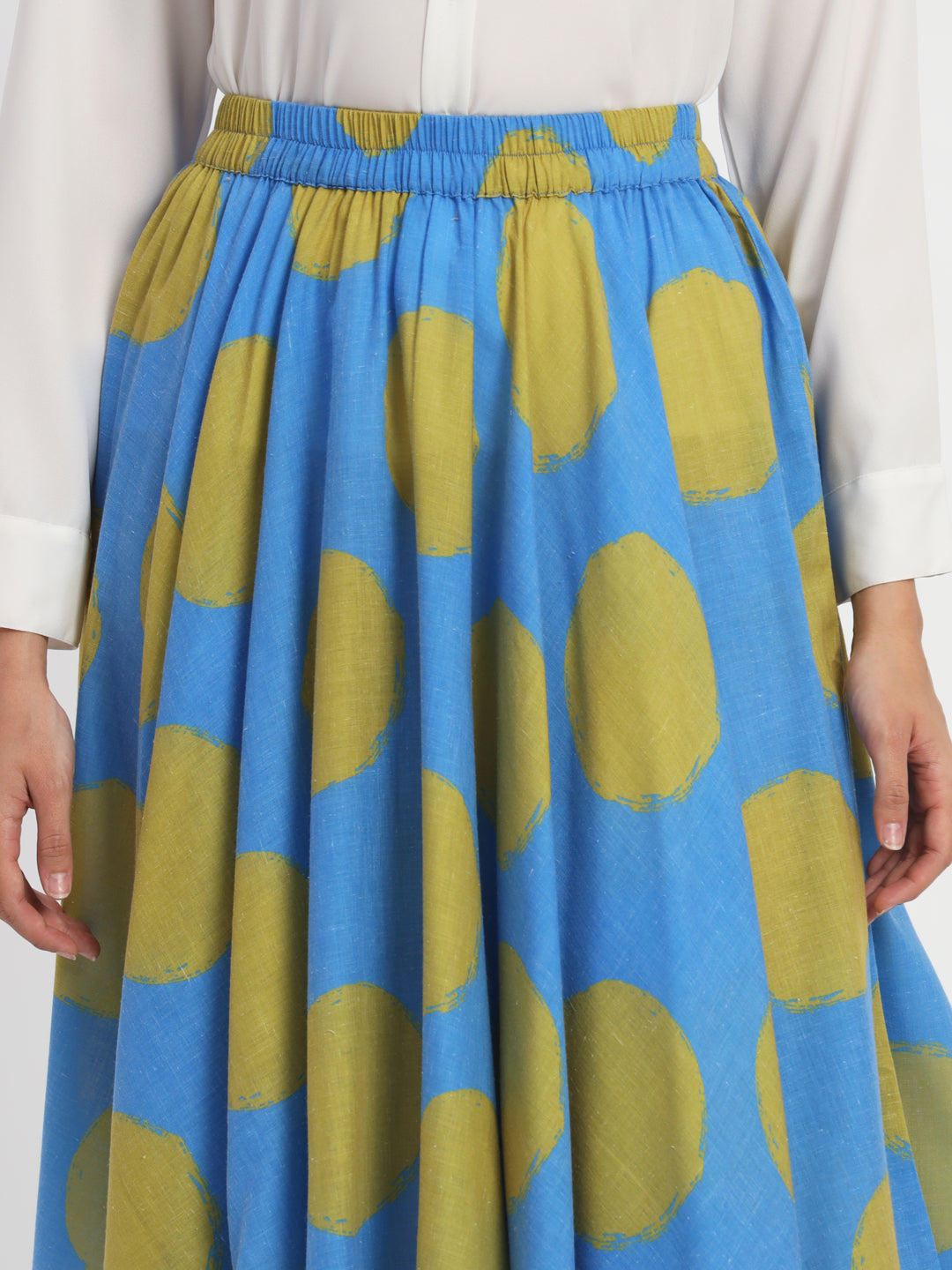 Dots-&-Dashes-Green-&-Blue-Cotton-Blend-Circle-Skirt