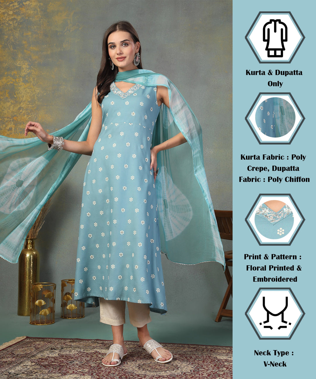 Sky-Blue-Rayon-Floral-Printed-A-Line-2-Piece-Kurta-Set