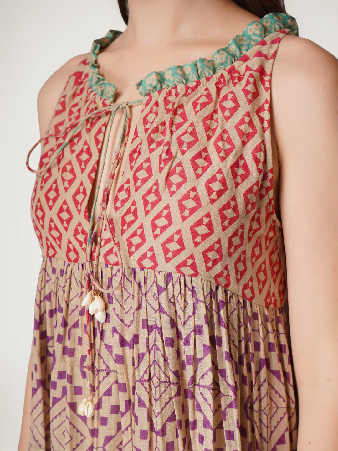 Earthy-Brown-Cotton-Mulmul-Strappy-Dress