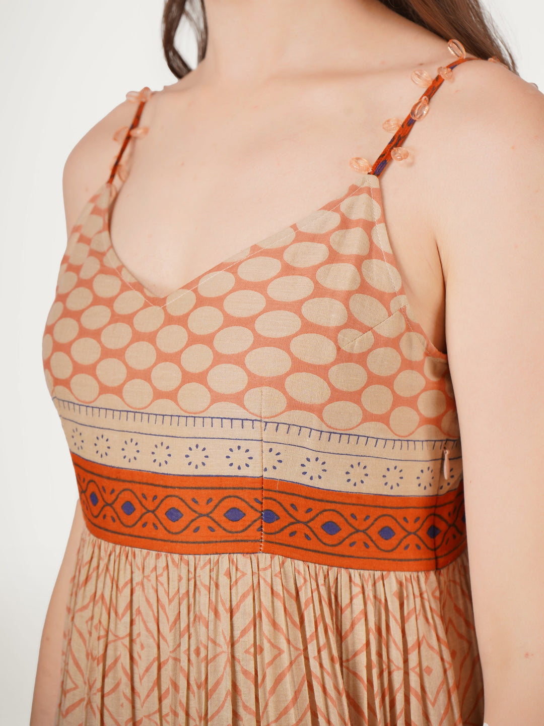 Earthy-Brown-Cotton-Mulmul-Strappy-Dress