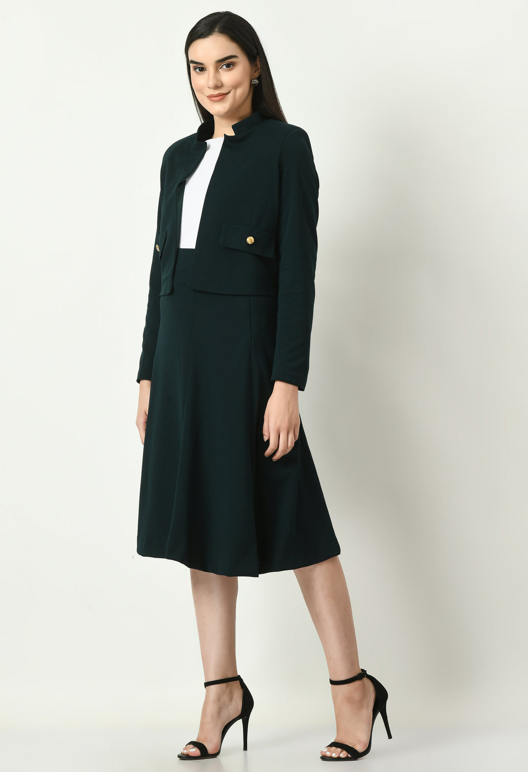 Emerald-Green-Cotton-Blend-Triumph-Mandarin-Collar-Crop-Blazer