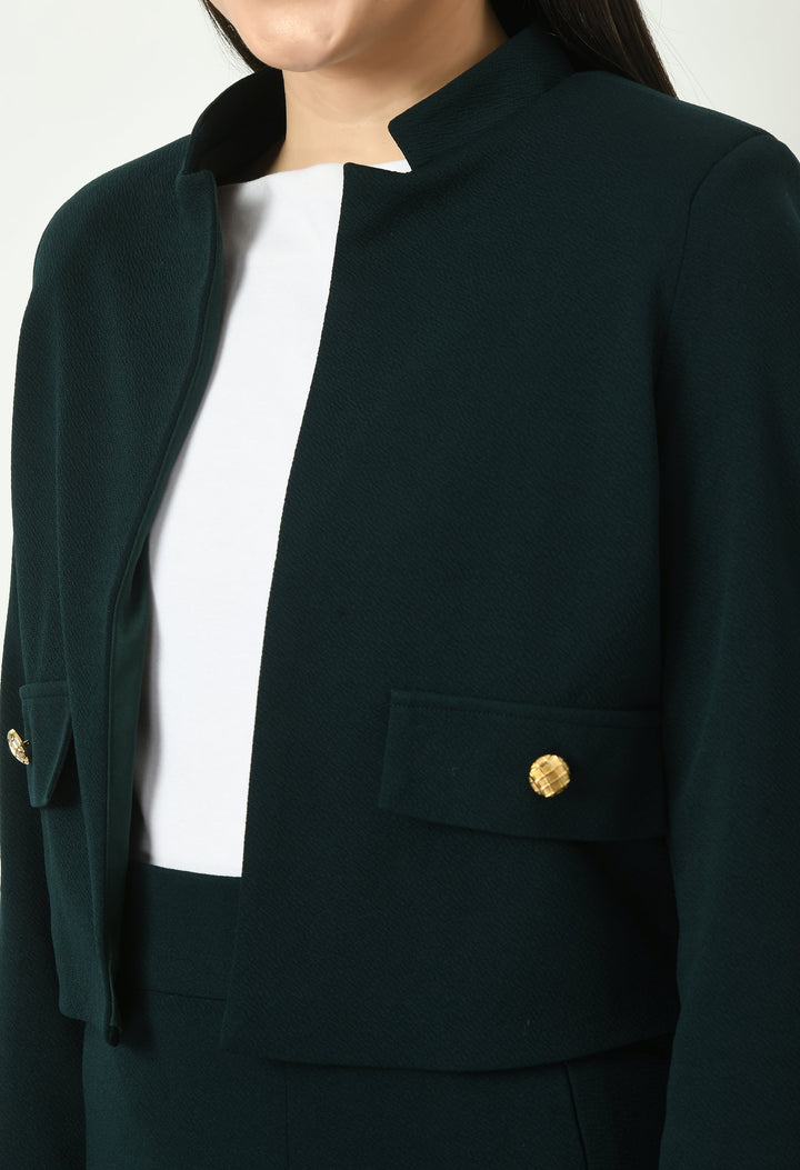 Emerald-Green-Cotton-Blend-Triumph-Mandarin-Collar-Crop-Blazer