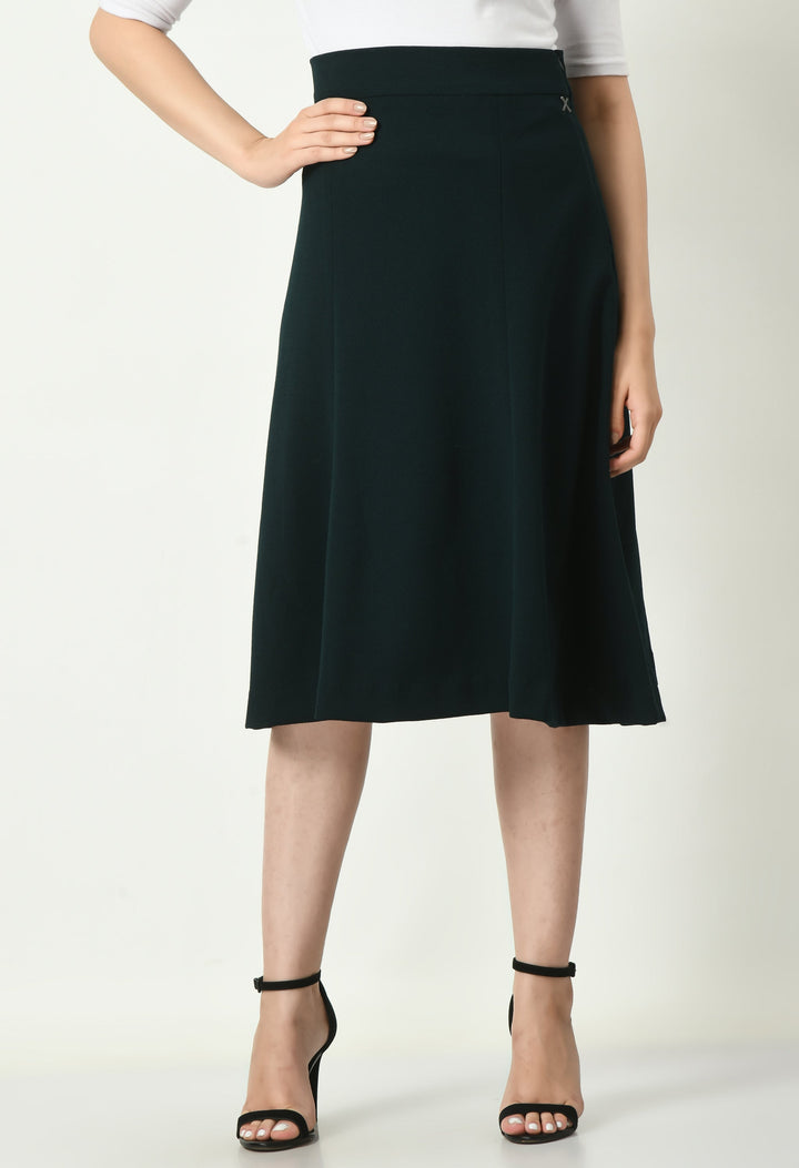 Emerald-Green-Cotton-Blend-Victory-A-Line-Midi-Skirt