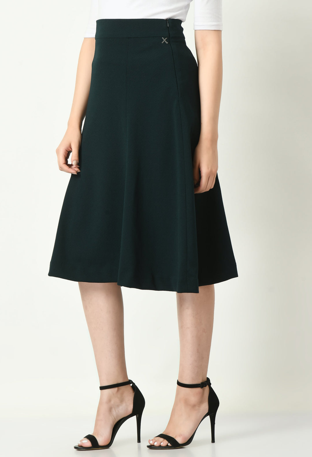 Emerald-Green-Cotton-Blend-Victory-A-Line-Midi-Skirt