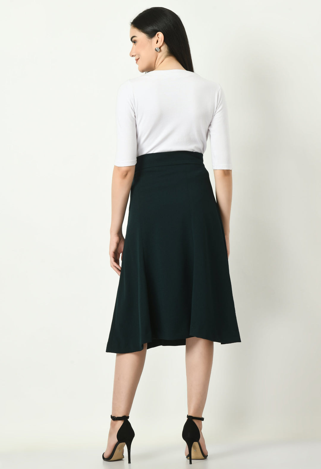 Emerald-Green-Cotton-Blend-Victory-A-Line-Midi-Skirt