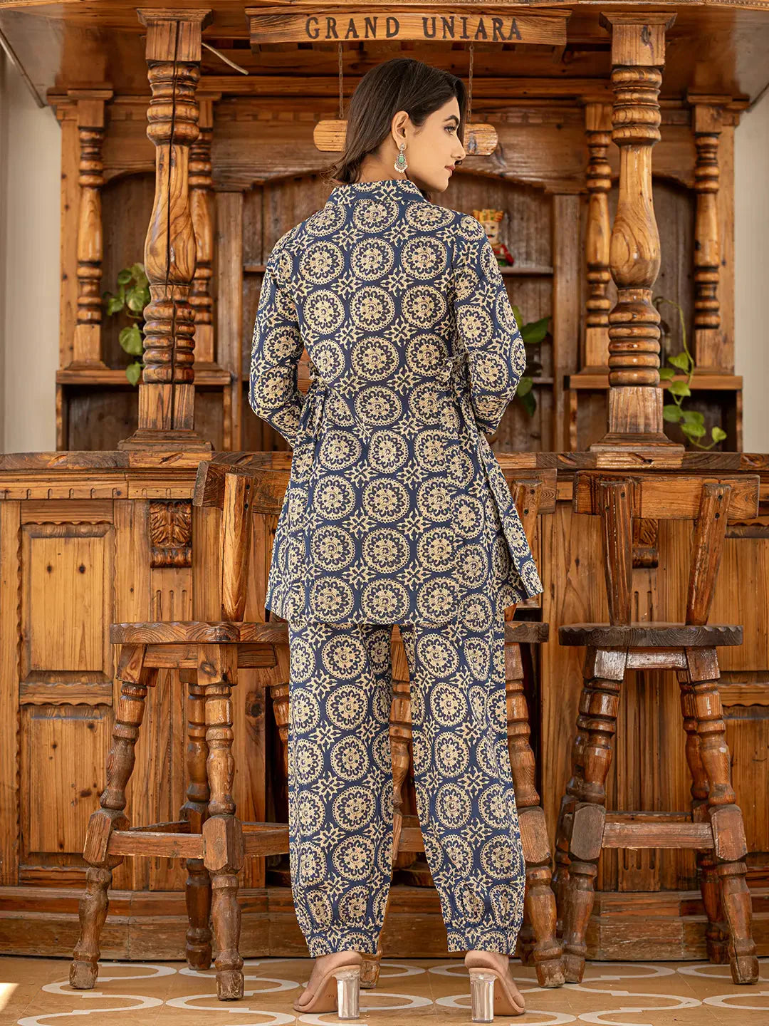 Navy-Blue-Cotton-Ethnic-Motifs-Print-Co-Ord-Set