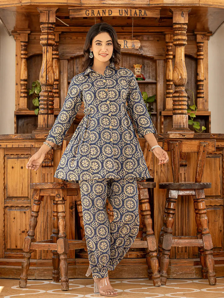 Navy-Blue-Cotton-Ethnic-Motifs-Print-Co-Ord-Set